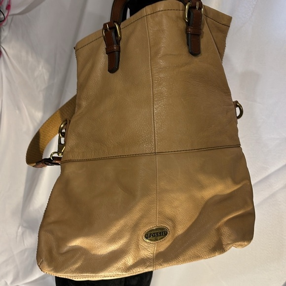 Fossil Leather Messenger Tote Crossbody NWT - Picture 8 of 15